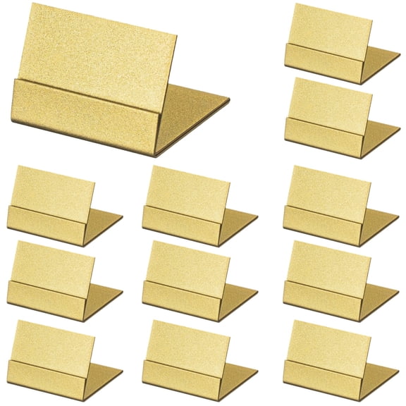 12 Pcs Gold L-Shaped Metal Place Card Holders, Table Card Stands for Weddings, Parties, Events, Restaurant Menus, Photo Display Clips