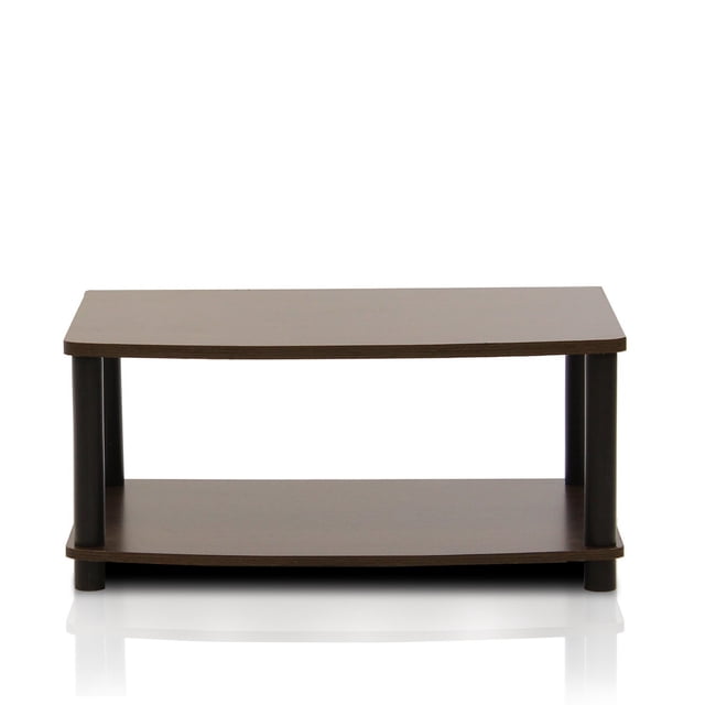 Soporte para TV Furinno Turn-Tube, sin herramientas, elevado, 2 niveles, marrón/negro