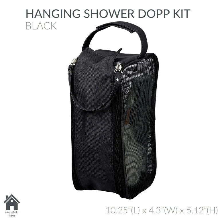 Simplify Hanging Mesh Toiletry Bag in Black Unisex