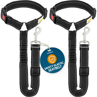 TSV 2pcs Dog Leash Seat Belt, Pet Car Safety Lead with Swivel Clip,  Adjustable Length for Dogs Cats