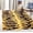 Black & Yellow, variant on Contemporary Animal Print Handmade Mustard Yellow & Black Zebra Pattern Area Rug, 8' Round, Premium Wool