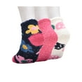 thumbnail image 5 of Wonder Nation Girls Flower Icon Cozy Ankle Socks, 3-pack, Size Medium (Shoe Size 10.5-4), 5 of 6