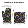 thumbnail image 3 of Gaeub Colorful Lizards Print Oven Mitts and Pot Holders Sets of 2,Heat Resistant Pad,Cooking Gloves, for Baking BBQ Home Decor, 3 of 7