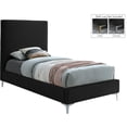 thumbnail image 2 of Meridian Furniture Geri Black Velvet Twin Bed with Gold and Chrome Legs Included, 2 of 5