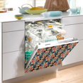 thumbnail image 2 of Yayeee Magnetic Dishwasher Cover for The Front Decoration Home Kitchen Machine Sticker Protector, Blue Geometric, 2 of 6