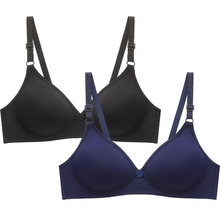 BinBiL Bras Panties for women Clearance 2pcs Bras for Women No Underwire Push Up Bralette Everyday Wear Plus Size Comfort Wire Free Full Support Bra