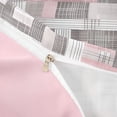 thumbnail image 4 of Homewish Pink Patchwork Checkered Duvet Cover Queen,Classic Abstract Geometric Queen Bedding,Pink Reversible,3-Piece,1 Duvet Cover and 2 Pillowcases, 4 of 6