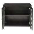 thumbnail image 3 of Benjara Storage Cabinet with 2 Doors and Quatrefoil Design, Black, 3 of 5