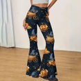 thumbnail image 2 of Leidass Women's Halloween Flare Leggings Pumpkin Print High Waist Buttery Soft Pantss Dark Gray L, 2 of 6