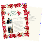 Gartner Studios Invitation Pads Set of 50 Pieces,Poinsettia Brag Letter