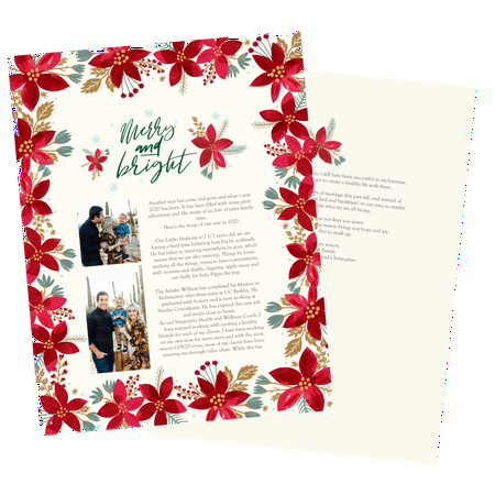 Gartner Studios Invitation Pads Set of 50 Pieces,Poinsettia Brag Letter