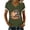 Army Green, variant on Punch the Monkey Women's V-Neck Tee, Cute Monkey Hugging Gorilla Graphic Top, Fashion Casual Short Sleeve T-Shirt for Women