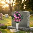 thumbnail image 6 of LAIOWEI Artificial Cemetery Flowers for Grave with Vase, Outdoor Grave Decorations, 12 Heads Flowers Bouquet Decoration, Silk Memorial Flowers for Headstones Gravesite Memorial Day 1Pcs, 6 of 6