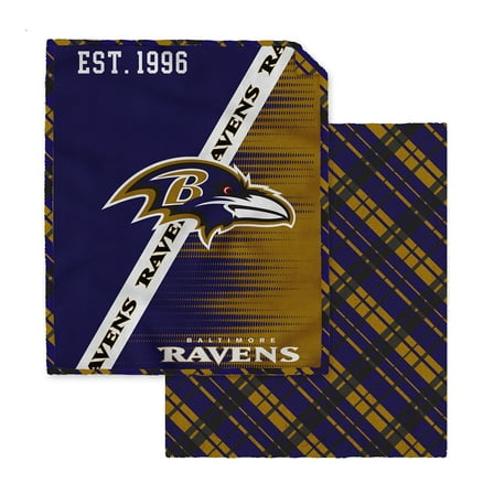 Pegasus Baltimore Ravens 60" x 80" Digital Dash Two-Sided Checkered Ultra Cozy Sherpa Blanket