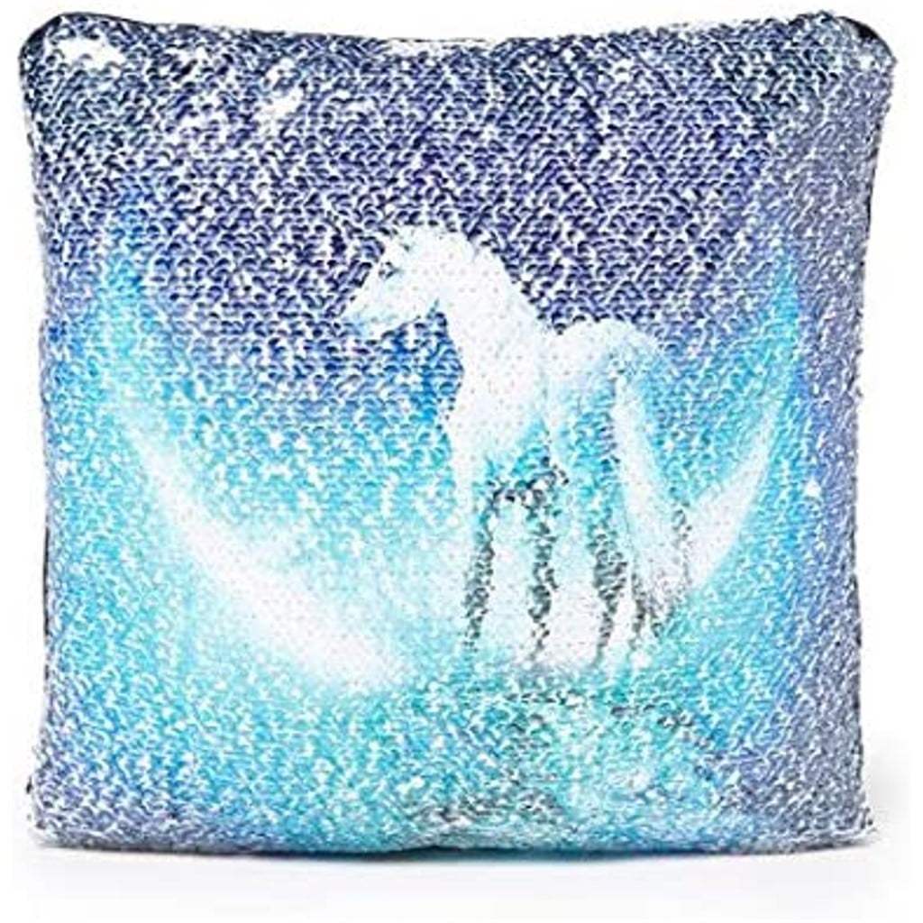 Shimmering Sequin Unicorn Throw Pillow