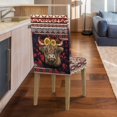 thumbnail image 4 of COEQINE Machine Washable Dining Chair Covers 6-Pack, Reusable Stretchable Chair Slipcovers for Easy Home Decor Update, Universal Fit Polyester Spandex, American Tribal Highland Cow Sunflower Red, 4 of 7