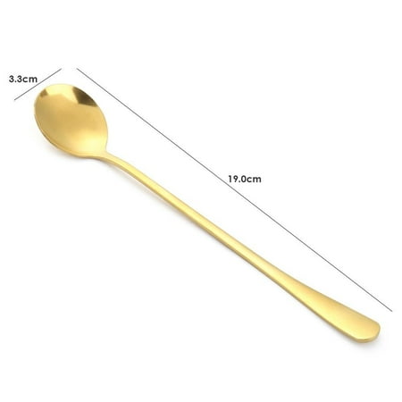 

Long Handle Stainless Steel Coffee Spoon Colorful Stirring Ice Spoon for Coffee Tea Dessert Drink Mixing Kitchen Gadgets