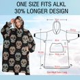 thumbnail image 4 of Oversized Wearable Blanket Hoodie,Black Colorful Skull Pattern Sherpa Blanket Hoodie with Super Pockets,Super Warm Fuzzy Pullover for Women & Men, 4 of 6