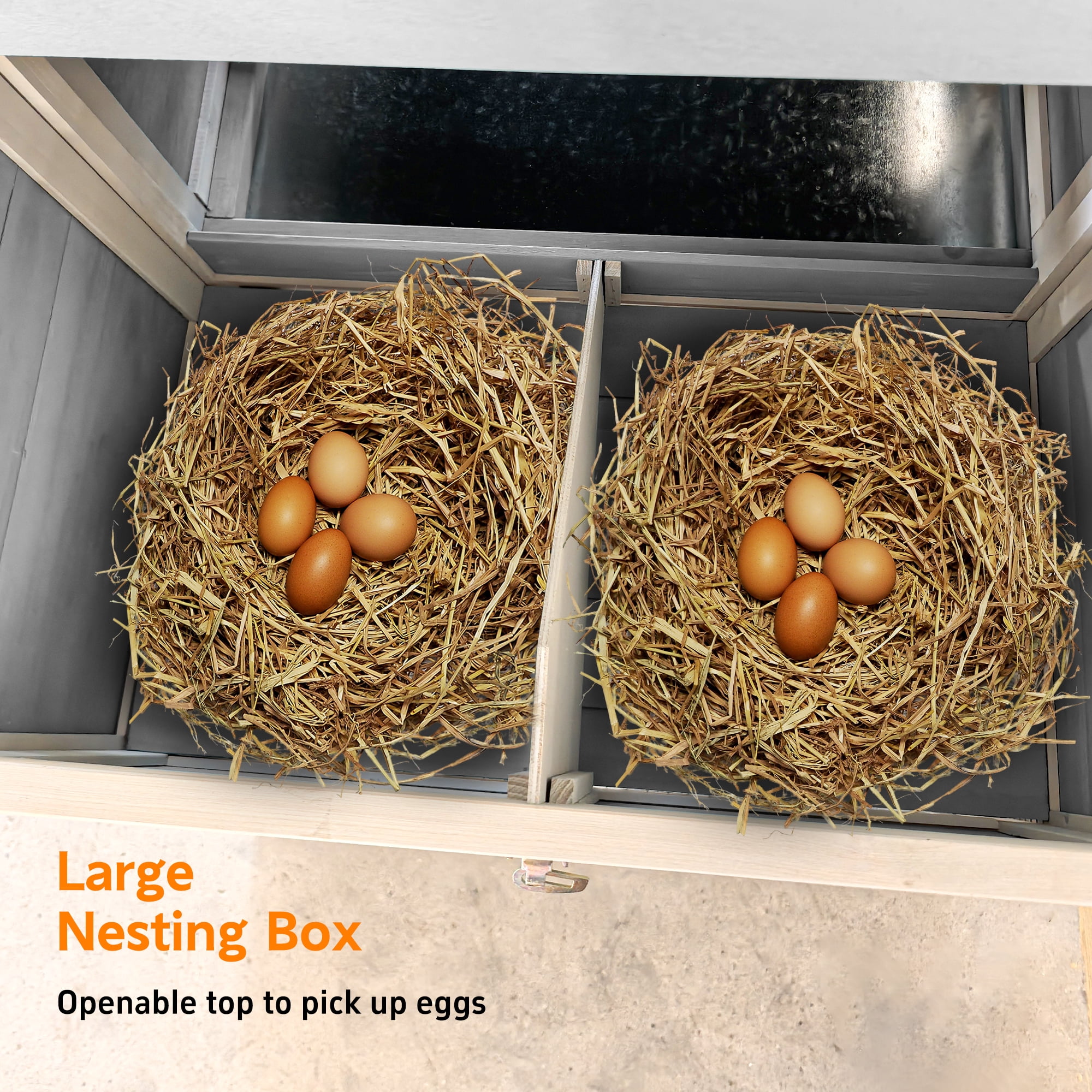 MAYEERTY 150'' Extra Large Wooden Chicken Coop, 2 Nesting Boxes 5 Perches Rust-Proof Metal Wire Cage