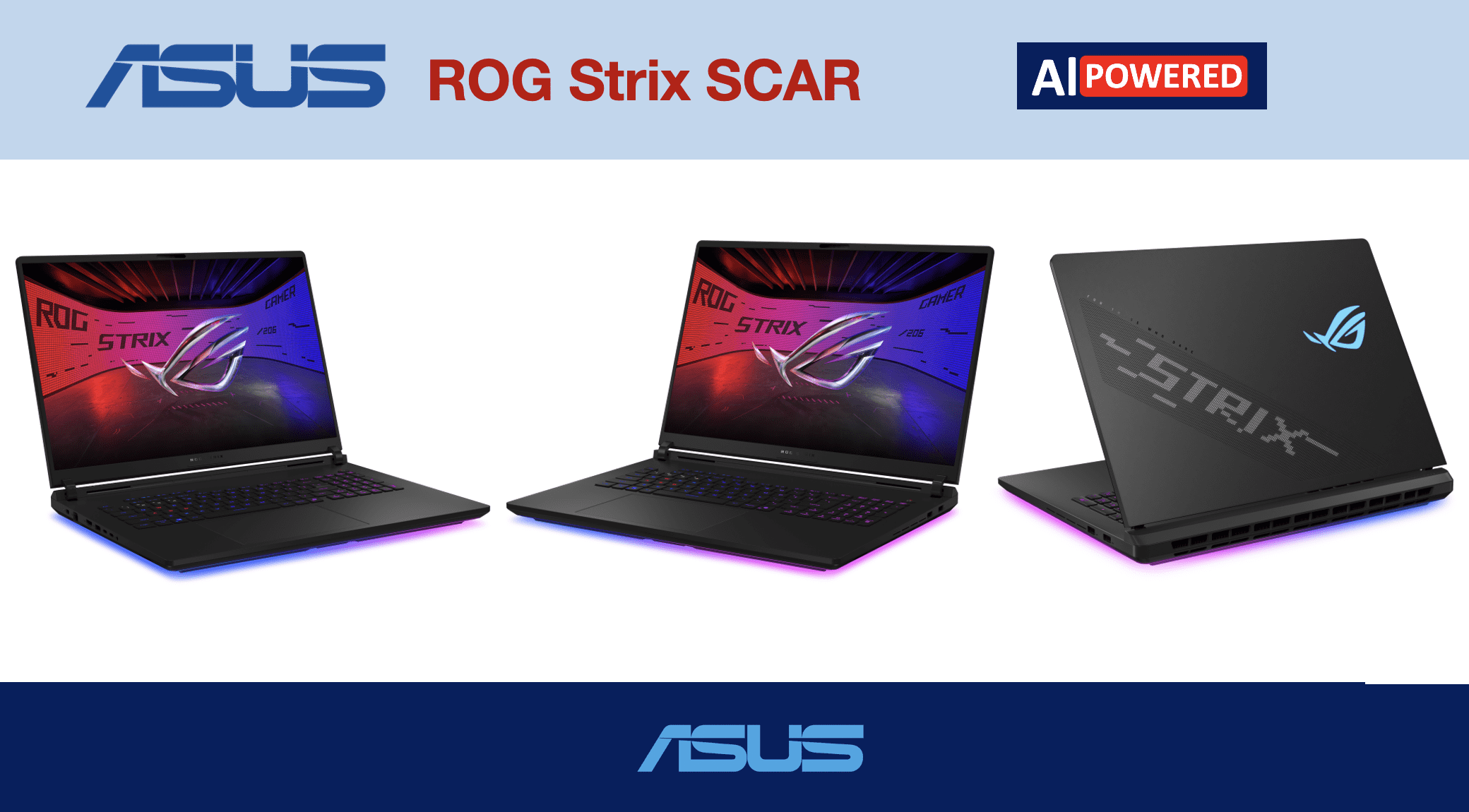 ASUS ROG Strix SCAR AI Gaming Laptop 18in 240Hz Mini LED WQXGA Display (Intel Ultra 9- 275HX, NVIDIA GeForce RTX 5070 Ti 12GB, 64GB DDR5, 8TB PCIe SSD, Per Key RGB KB, 2 Thunderbolt 5, Win 11 Pro)