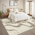 thumbnail image 3 of Garvee 8'x10' Modern Abstract Area Rugs Snake Print Pattern Rug, Ultra Thin Non Slip Washable Rug Low Pile Foldable Indoor Carpet for Living Room Bedroom Dining Room, Brown, 3 of 7