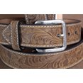 thumbnail image 3 of Nocona N2414444-46 Floral Embossed Strap Belt, Medium Brown Distressed - Size 46, 3 of 5
