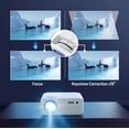 thumbnail image 3 of Paris Phone 5G WiFi Native 1080P Projector, 9500LM Portable Outdoor Projector with Dual Speaker, 350 ANSI Lumen, Support Keystone Correction, HDMI, 3 of 8