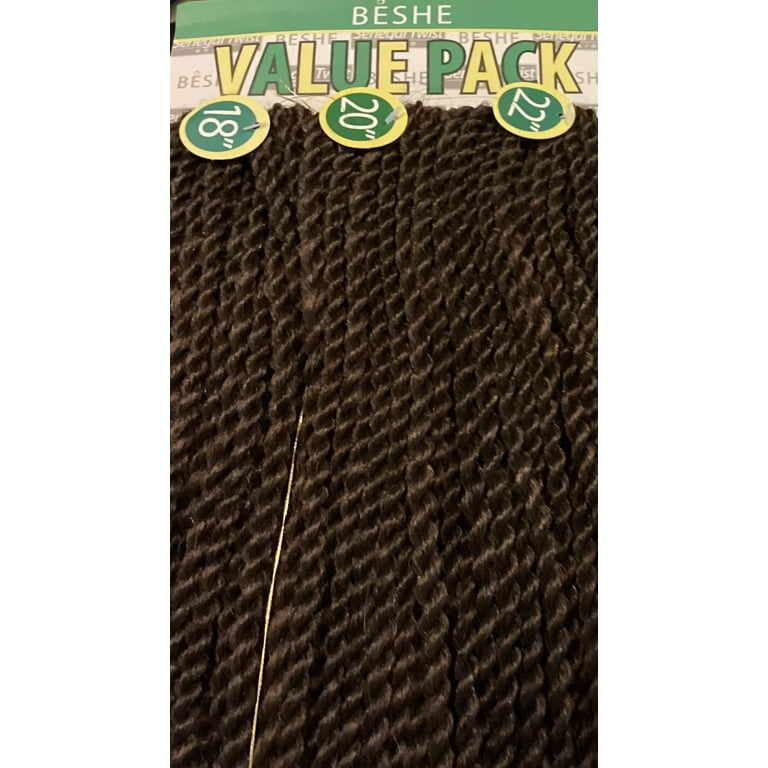 Beshe ( 3Packs ) 18”20”22” inch Senegalese Twist Braid Crochet