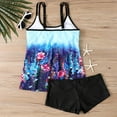 thumbnail image 6 of ibuvkizy Tankinis Swimsuits for Women Loose Modest Two Piece Bathing Suits Women Plus Size Print Bowknot Set Two-Piece Swimsuit Swimwear Shorts Bikini Sets for Women's Plus Size, 6 of 7