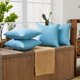 thumbnail image 4 of Deconovo Fundas de cojines decorativas - Juego of 4 Soft Linen Cushion Covers, Machine Washable Pillowcases for Sofa, Lake Blue, 18x18 Inch, 4 of 7
