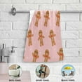 thumbnail image 4 of Coolnut Cute Gingerbread Men Hand Towels 2 PCS, Christmas Pink Kitchen Towel Ultra Soft and Highly Absorbent,Decorative Fingertip Face Towel for Bathroom Hotel, 28.3"x 14.4", 4 of 5