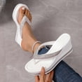 thumbnail image 4 of Platform Slide Sandals with Rhinestone Comfortable Summer Toe Post Slippers Thick Sole Stylish Casual Non Slip, 4 of 7