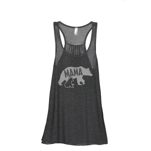 Mama Bear Women's Fashion Sleeveless Flowy Racerback Workout Yoga Tank Top Charcoal Grey Large