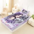 thumbnail image 4 of Manfei Romantic Floral Lady Twin Sheets,Gray Wolf Bedding,3 Pieces,1 Fitted Sheet and 1 Pillowcase, 4 of 6