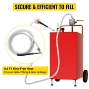 BENTISM Fuel Caddy Fuel Storage Tank 30 Gallon 2 Wheels with Manuel Pump, Red