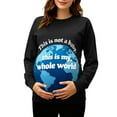 thumbnail image 2 of Mifsaly Maternity Long Sleeve Shirt Letter Print Maternity Sweatshirt Loose Pregnancy Crewneck Pollover Tops Office Going Out Dressy Casual Blouse Women Spring Fall Outfits M, 2 of 7