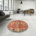 thumbnail image 3 of Ahgly Company Indoor Square Traditional Sand Brown Persian Area Rugs, 3' Square, 3 of 6