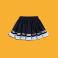 thumbnail image 6 of Shqvo Girls Ruffled Hem School Skirt, Elastic High Waist Skirt with Gold Glitter Strip Decoration, Kids Preppy Layered A‑Line Skirt for Back To School Uniform Daily Wear 3-15 Years, 6 of 6