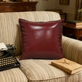 thumbnail image 6 of Oil Wax Leather Solid Color Pillow Cover, Throw Pillow Cover 17.72x17.72 Inch, All Season Decorative Pillow Case for Couch Sofa Porch Chair Indoor Outdoor Home Decor, 6 of 6