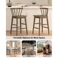 thumbnail image 2 of Joyyskill Modern Bar Stools 1PC, 24" Wooden Counter Height Barstools, Modern Armless Farmhouse Bar Dining Chairs with Back & Footrest, Brown, 2 of 5