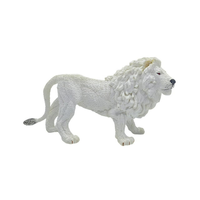 Milaget Animal Figures Holiday Present Preschool Realistic Children Toy Animal Model White Lion