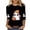 Black#women's halloween 3/4 sleeve tshirt, variant on Halloween Shirts for Women 3/4 Sleeve Witch Graphic Tees Vintage Festival Tops Crew Neck Elbow Length Funny Halloween Gifts Brown,XXXL
