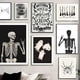 thumbnail image 4 of Póster nórdico de Halloween con diseño de esqueleto, bruja, gótico, fantasma, lienzo, calabaza, murciélagos, gato, impresiones, arte de pared para decoración de sala de estar, 4 of 5