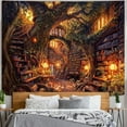 thumbnail image 4 of Gojian Forest Library Tapestry Tree Bookshelf Tapestries Wall Hanging Vintage Fantasy Fairy Treehouse Book Tapestry for Bedroom Living Room Dorm Classroom, 4 of 6