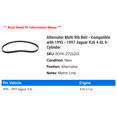 thumbnail image 2 of Alternator Multi Rib Belt - Compatible with 1995 - 1997 Jaguar XJ6 4.0L 6-Cylinder 1996, 2 of 2