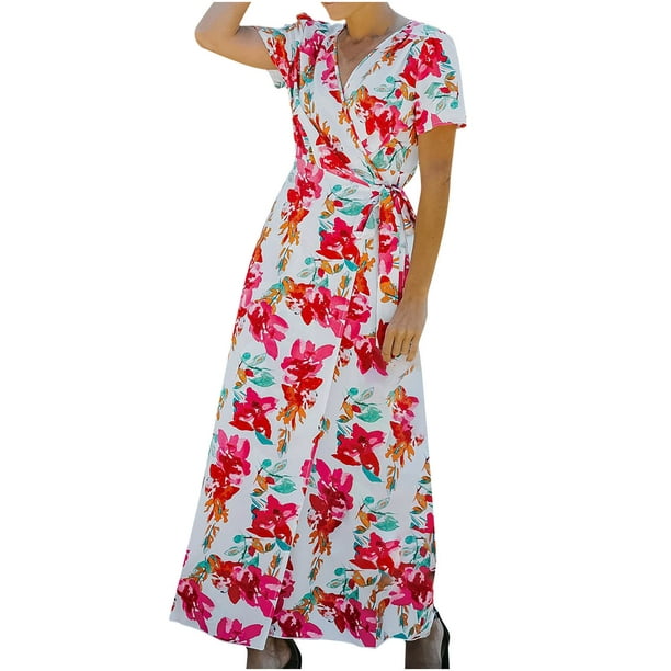 Women summer dress floral skirt women's short-sleeved women's