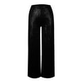thumbnail image 3 of Dndkilg Womens Black Sequin Pants Sparkle High Waisted Wide Leg Shiny Pants Party Fashion Glitter Dressy Flare Metallic Black XL, 3 of 5