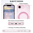 thumbnail image 5 of AVOCASE for iPhone 16e Case 2025,with Magnetic Invisible Ring Stand [Compatible with MagSafe],Rugged Slim Shockproof Marble Pattern Design Case for Women Men Girls,Pink Clear/Glitter, 5 of 8