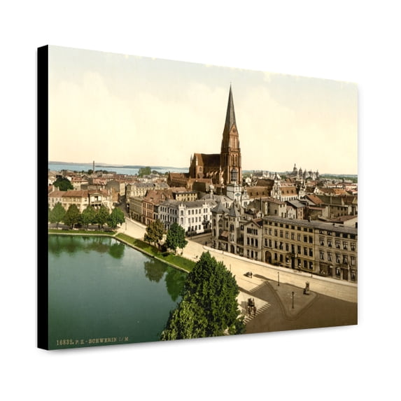 Canvas Print: General View, Schwerin, Mecklenburg-Schwerin, Germany, circa 1890
