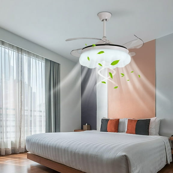 42 Inch Ceiling Fan with Lights&Remote Control Fandelier Ceiling Fan Ceiling Fan with Light W/o Bulb